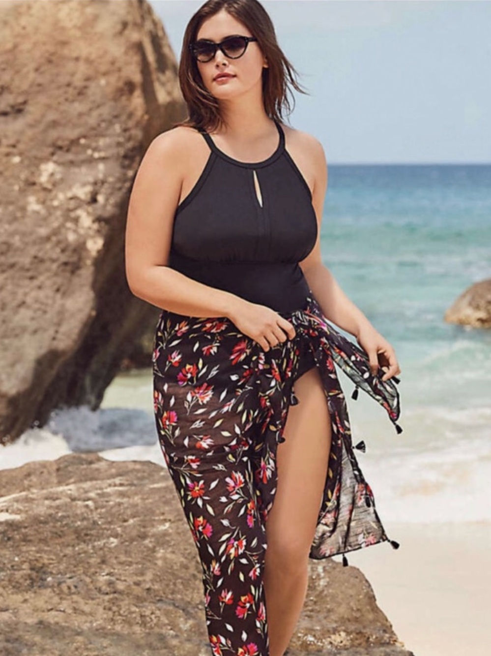 NWOT Lands' End High Neck Tummy Control Tankini Top